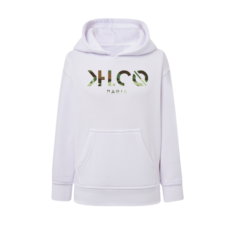 KH.CO Green Camouflage - Hoodies Enfant Blanc