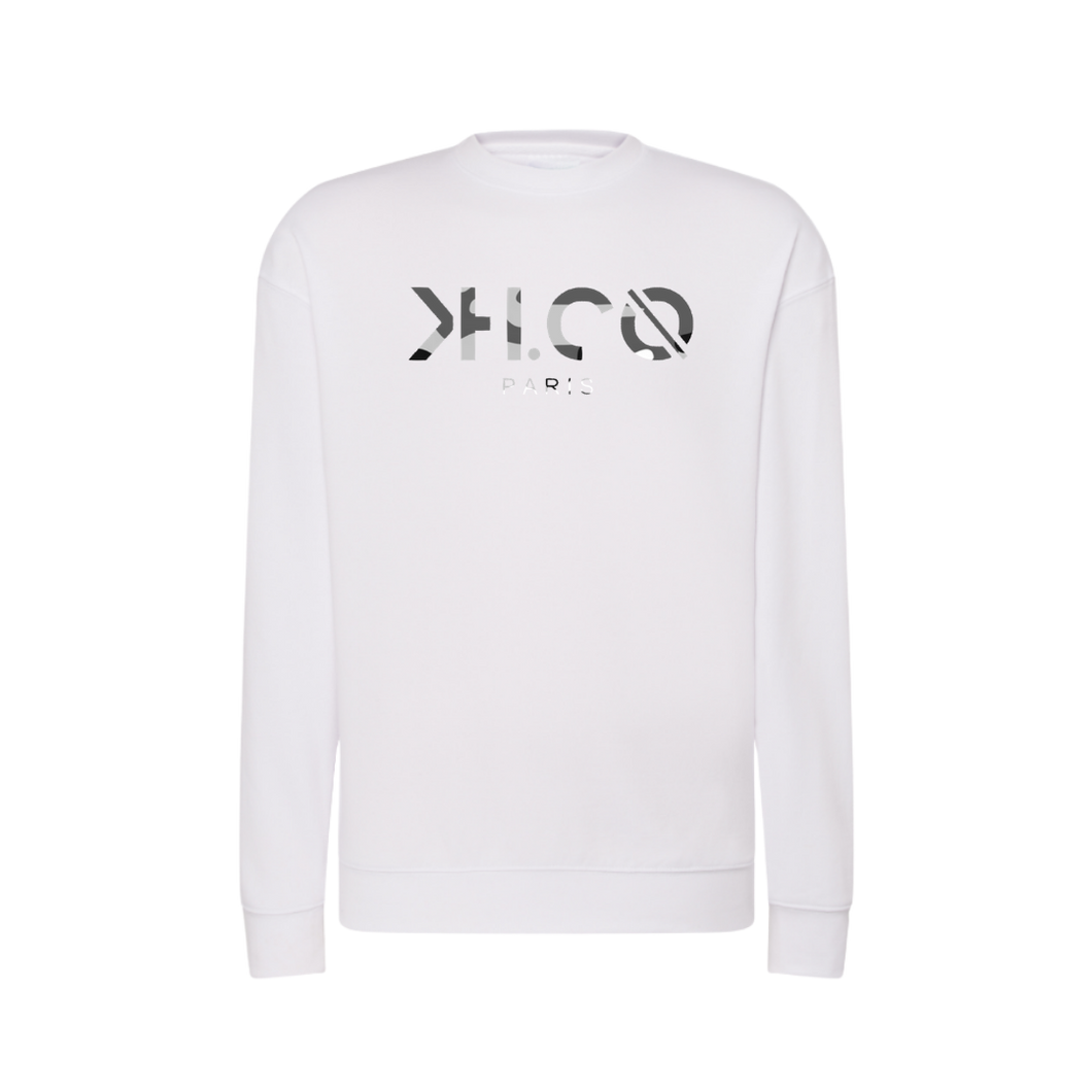 KH.CO Grey Camouflage - Sweat Homme Blanc